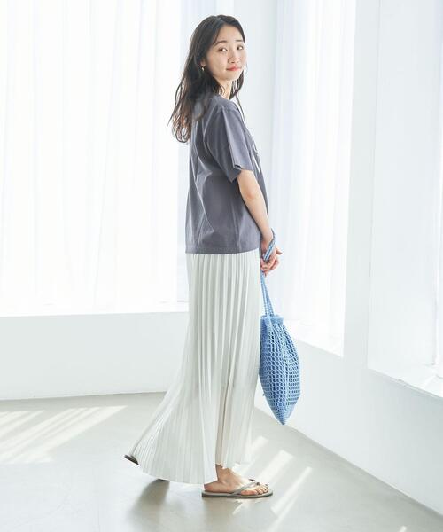 coen（コーエン）の「プリーツマキシスカート（スカート・レディース・ホワイト/ブラック/ケリー・L/M）」の4枚目の写真