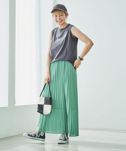 coen（コーエン）の「プリーツマキシスカート（スカート・レディース・ホワイト/ブラック/ケリー・L/M）」の11枚目の写真