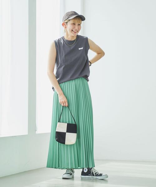 coen（コーエン）の「プリーツマキシスカート（スカート・レディース・ホワイト/ブラック/ケリー・L/M）」の12枚目の写真