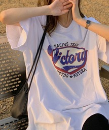 オーバーサイズVictoryロゴプリントTシャツ