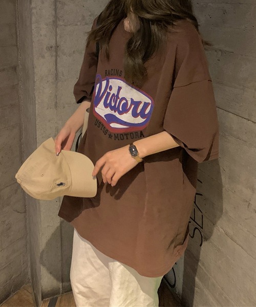 セール】オーバーサイズVictoryロゴプリントTシャツ（Tシャツ