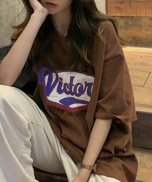セール】オーバーサイズVictoryロゴプリントTシャツ（Tシャツ