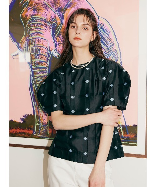 COEL（コエル）の「小花チェックジャガードブラウス（シャツ