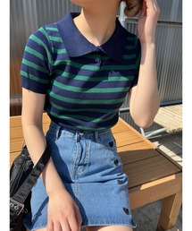 ボーダーニットポロ