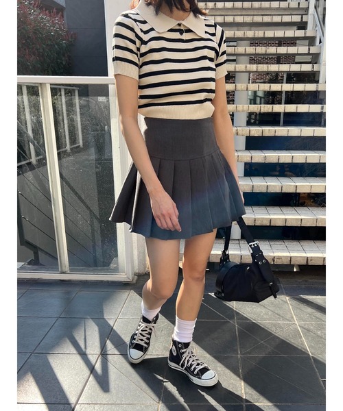 PHILLY（フィリー）の「ボーダーニットポロ（ニット/セーター・レディース・ベージュ/ネイビー/ブラック・FREE）」の22枚目の写真