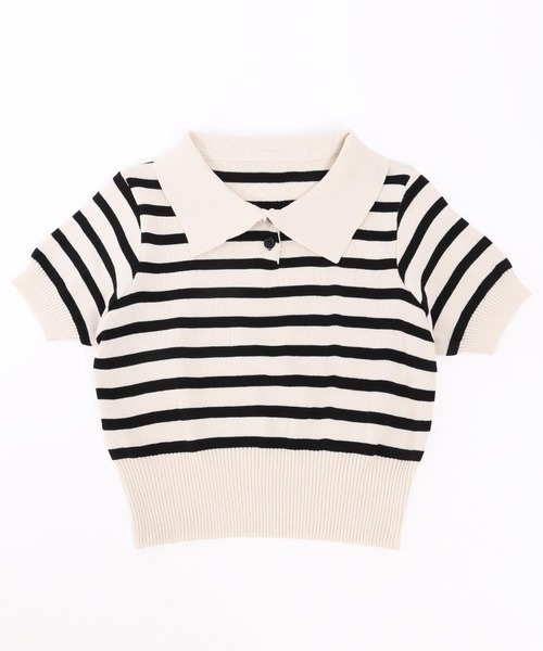 PHILLY（フィリー）の「ボーダーニットポロ（ニット/セーター・レディース・ベージュ/ネイビー/ブラック・FREE）」の8枚目の写真