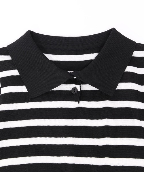 PHILLY（フィリー）の「ボーダーニットポロ（ニット/セーター・レディース・ベージュ/ネイビー/ブラック・FREE）」の6枚目の写真