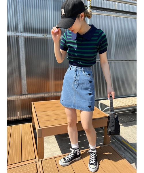 PHILLY（フィリー）の「ボーダーニットポロ（ニット/セーター・レディース・ベージュ/ネイビー/ブラック・FREE）」の14枚目の写真