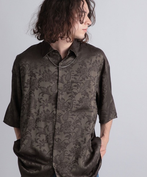 HARE(ハレ)の「【SETUP対応】ドレープジャガードフラワーシャツ(HARE)(シャツ/ブラウス・メンズ・ブラウン/グレー/ブラック・FREE)」の21枚目の写真