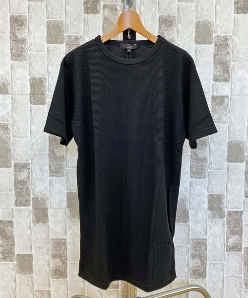 TopIsm(トップイズム)の「【2023】ワッフルロング丈 半袖Tシャツ(Tシャツ/カットソー・メンズ・ブラック/グレー/ホワイト・M/L/LL)」の7枚目の写真
