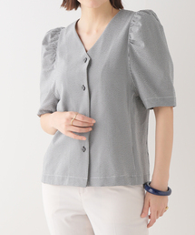 IENA（イエナ）の「Vネック サッカーブラウス（シャツ/ブラウス）」 - WEAR