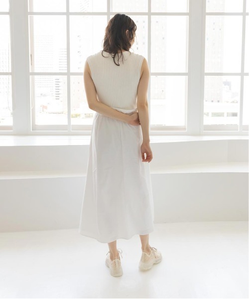 ワンピース randa RANDA（ランダ）の「ニットドッキングタフタワンピース（ワンピース