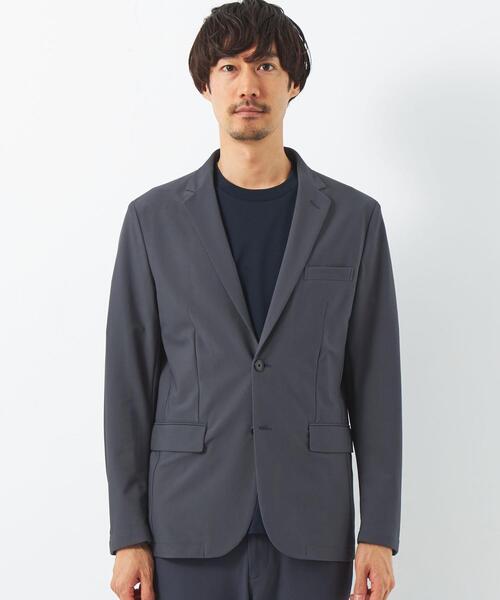 green label relaxing（グリーンレーベルリラクシング）の「ハイツイスト トリコット 2B ジャケット -防シワ・ストレッチ-（テーラードジャケット・メンズ・ダークグレー/ネイビー/ベージュ・S/M/L/XL）」の7枚目の写真
