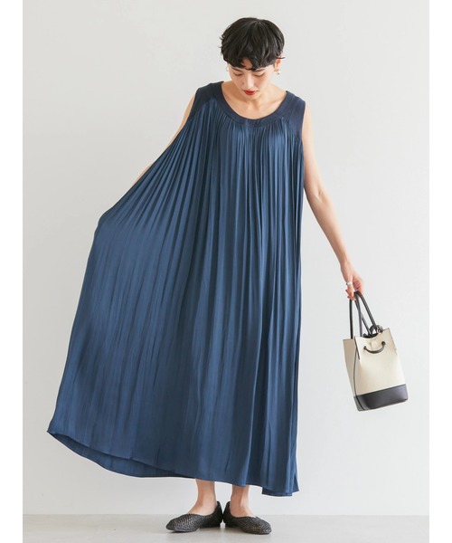 AMERICAN HOLIC（アメリカンホリック）の「異素材ギャザーワンピース（ワンピース・レディース・チャコールグレー/ネイビー・M/L）」の9枚目の写真