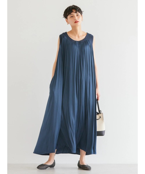 AMERICAN HOLIC（アメリカンホリック）の「異素材ギャザーワンピース（ワンピース・レディース・チャコールグレー/ネイビー・M/L）」の15枚目の写真