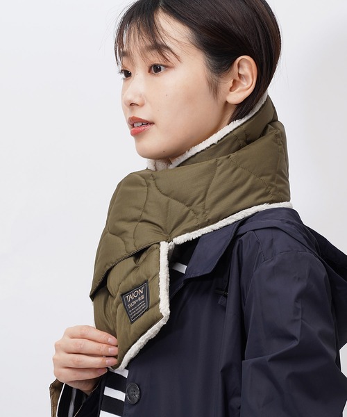 TAION（タイオン）の「TAION / タイオン ミリタリー リバーシブル ダウンスカーフ ダウンマフラー TAION R201ML 1 YGG（マフラー・レディース・その他1/その他3/その他4/その他2/その他5・FREE）」の13枚目の写真