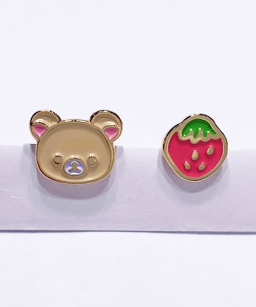 リラックマ　18金　ピアス　公式 リラックマ ピアス ぷっくり フェイス シルバー925｜J-Plus