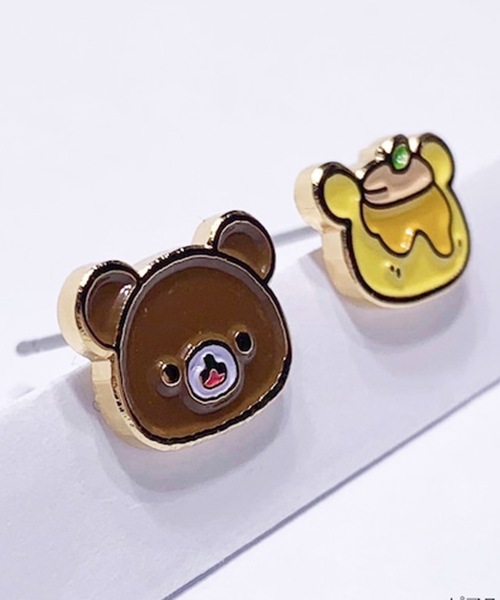 リラックマ　18金　ピアス　公式 リラックマ ピアス ぷっくり フェイス シルバー925｜J-Plus