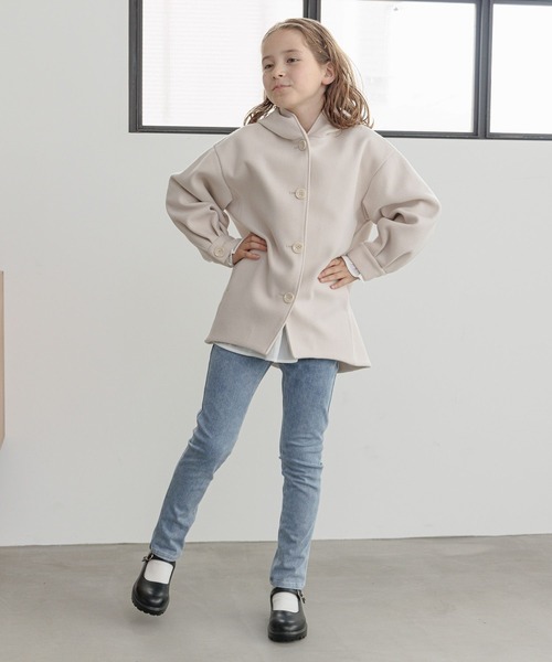 GLOBAL WORK（グローバルワーク）の「ウーリーテックフードコート/193415（その他アウター・キッズ・ホワイト系その他/ベージュ・100cm/110cm/120cm/130cm/140cm/150cm/160cm）」の3枚目の写真