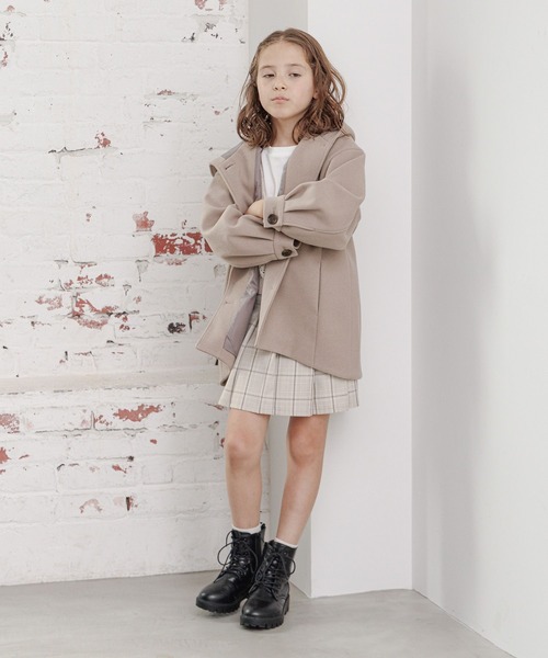 GLOBAL WORK（グローバルワーク）の「ウーリーテックフードコート/193415（その他アウター・キッズ・ホワイト系その他/ベージュ・100cm/110cm/120cm/130cm/140cm/150cm/160cm）」の4枚目の写真