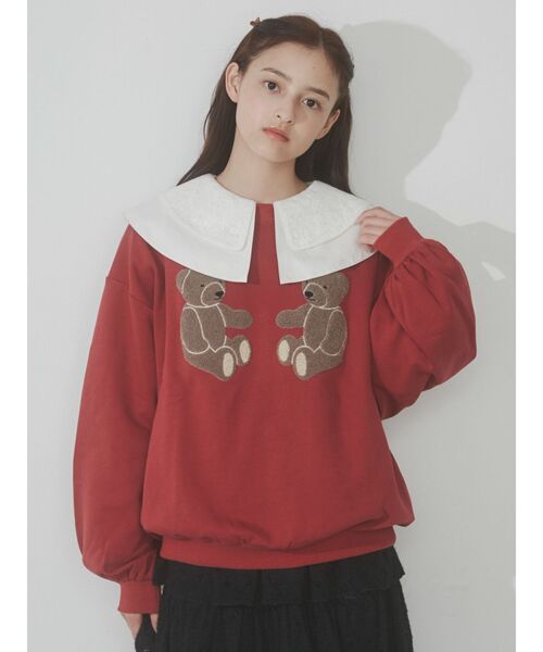 merry jenny（メリージェニー）の「mocomoco bearスウェット（スウェット・レディース・オフホワイト/グレー/レッド・FREE）」の5枚目の写真