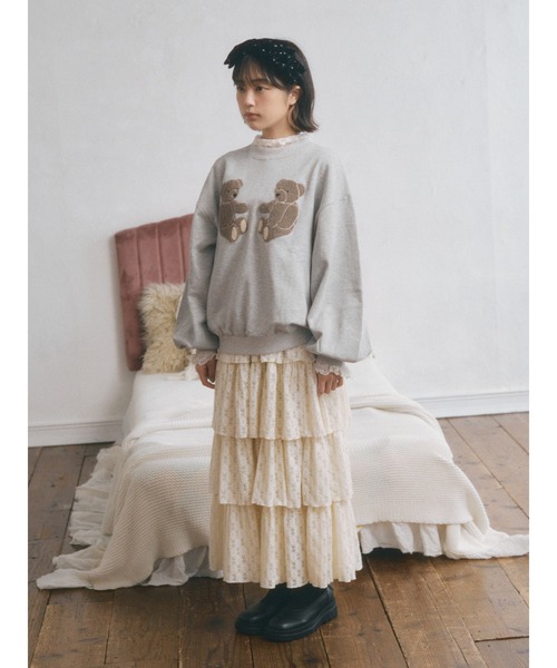 merry jenny（メリージェニー）の「mocomoco bearスウェット（スウェット・レディース・オフホワイト/グレー/レッド・FREE）」の7枚目の写真