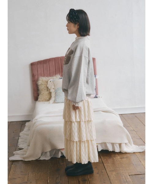 merry jenny（メリージェニー）の「mocomoco bearスウェット（スウェット・レディース・オフホワイト/グレー/レッド・FREE）」の6枚目の写真