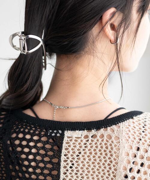 WEGO（ウィゴー）の「WEGO/パッチワークカラーニットカーデ（カーディガン/ボレロ・レディース・ブラック/オレンジ・FREE）」の3枚目の写真