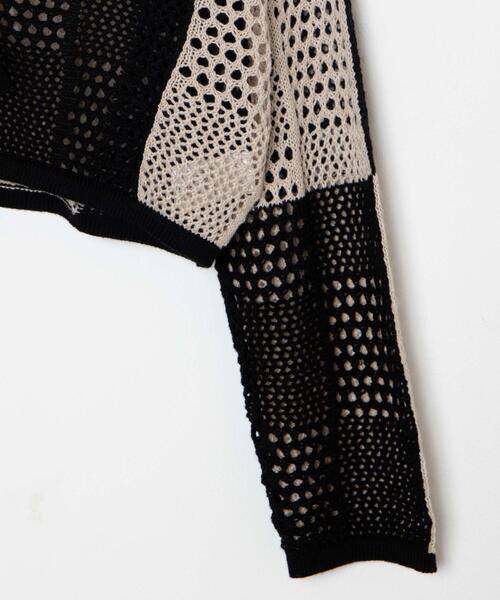 WEGO（ウィゴー）の「WEGO/パッチワークカラーニットカーデ（カーディガン/ボレロ・レディース・ブラック/オレンジ・FREE）」の15枚目の写真