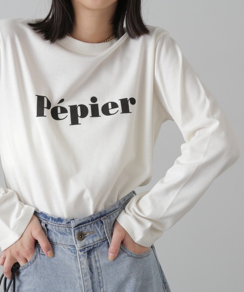 FREE'S MART(フリーズマート)の「◆ロゴロングTシャツ(Tシャツ/カットソー・レディース・ベージュ/ホワイト/ホワイト系その他・FREE)」の2枚目の写真