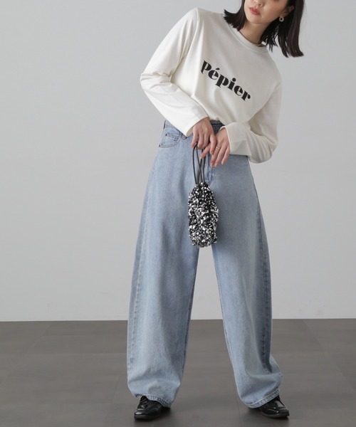 FREE'S MART(フリーズマート)の「◆ロゴロングTシャツ(Tシャツ/カットソー・レディース・ベージュ/ホワイト/ホワイト系その他・FREE)」の6枚目の写真