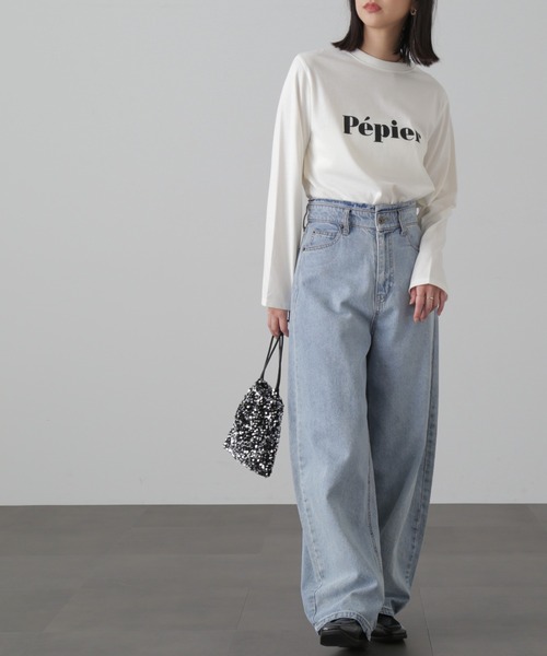 FREE'S MART(フリーズマート)の「◆ロゴロングTシャツ(Tシャツ/カットソー・レディース・ベージュ/ホワイト/ホワイト系その他・FREE)」の9枚目の写真