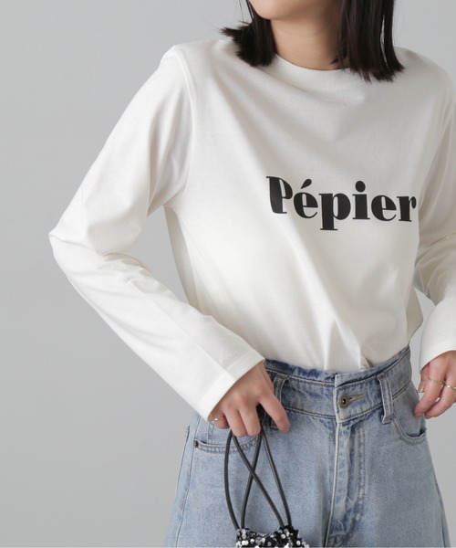 FREE'S MART(フリーズマート)の「◆ロゴロングTシャツ(Tシャツ/カットソー・レディース・ベージュ/ホワイト/ホワイト系その他・FREE)」の4枚目の写真