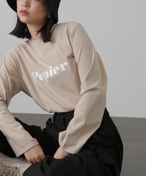 FREE'S MART(フリーズマート)の「◆ロゴロングTシャツ(Tシャツ/カットソー・レディース・ベージュ/ホワイト/ホワイト系その他・FREE)」の10枚目の写真