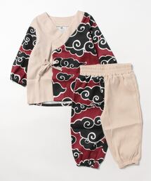 カヤ（カヤ）の「【カヤ】わらべ おのこ文様キッズ甚平100cm（浴衣）」