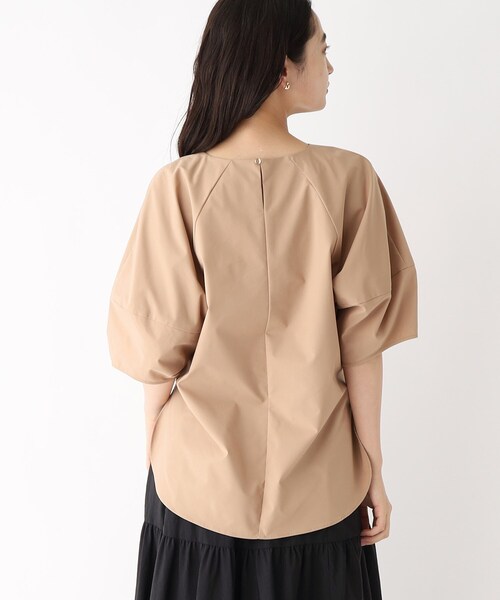 ☆新品タグ付き☆　CLOCHE ランタンスリーブトップス　白 フハクランタンスリーブドッキングカットソー／SILKY SUPIMA