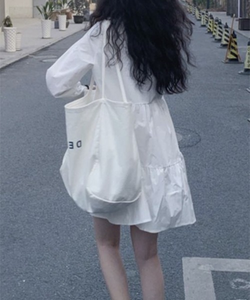 gossip!ロサンゼルス(ゴシップロサンゼルス)の「YUGA シャツワンピース(シャツワンピース・レディース・オフホワイト/ブラック・L/M)」の5枚目の写真