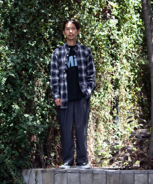 GLOSTER(グロスター)の「【限定展開】【GLOSTER/グロスター】オンブレ チェックシャツ ボタンダウン(シャツ/ブラウス・メンズ・ブラック/イエロー・L/XL/M)」の3枚目の写真