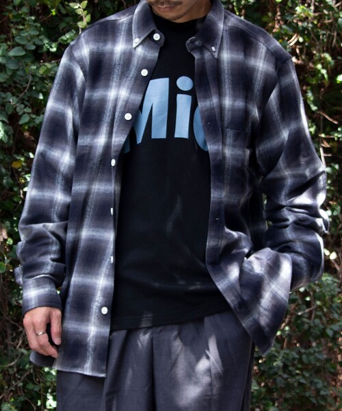 GLOSTER(グロスター)の「【限定展開】【GLOSTER/グロスター】オンブレ チェックシャツ ボタンダウン(シャツ/ブラウス・メンズ・ブラック/イエロー・L/XL/M)」の6枚目の写真