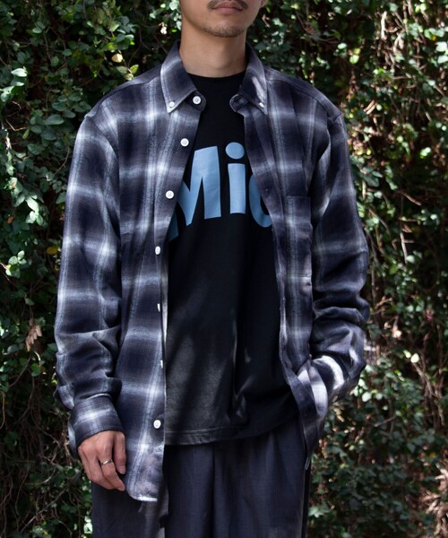 GLOSTER(グロスター)の「【限定展開】【GLOSTER/グロスター】オンブレ チェックシャツ ボタンダウン(シャツ/ブラウス・メンズ・ブラック/イエロー・L/XL/M)」の10枚目の写真