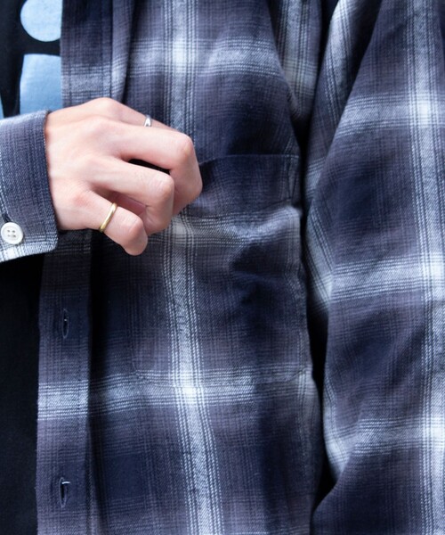 GLOSTER(グロスター)の「【限定展開】【GLOSTER/グロスター】オンブレ チェックシャツ ボタンダウン(シャツ/ブラウス・メンズ・ブラック/イエロー・L/XL/M)」の12枚目の写真