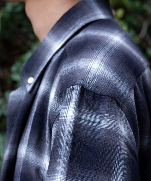 GLOSTER(グロスター)の「【限定展開】【GLOSTER/グロスター】オンブレ チェックシャツ ボタンダウン(シャツ/ブラウス・メンズ・ブラック/イエロー・L/XL/M)」の13枚目の写真