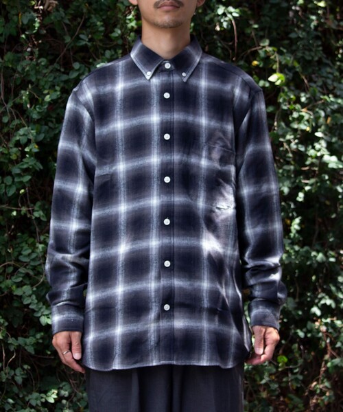 GLOSTER(グロスター)の「【限定展開】【GLOSTER/グロスター】オンブレ チェックシャツ ボタンダウン(シャツ/ブラウス・メンズ・ブラック/イエロー・L/XL/M)」の18枚目の写真