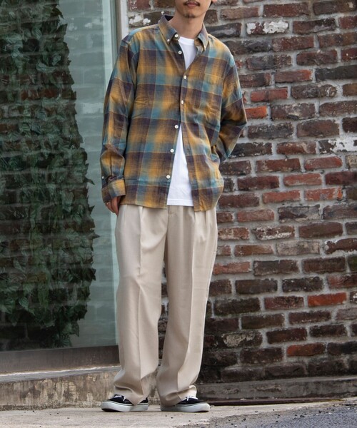 GLOSTER(グロスター)の「【限定展開】【GLOSTER/グロスター】オンブレ チェックシャツ ボタンダウン(シャツ/ブラウス・メンズ・ブラック/イエロー・L/XL/M)」の22枚目の写真