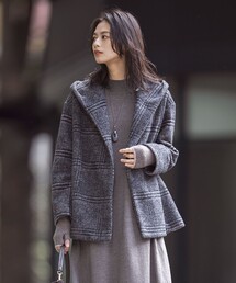 J.PRESS（ジェイプレス）の「【キルトピン付き】ECOLANAスライバーチェック フーデットアウター（その他アウター）」