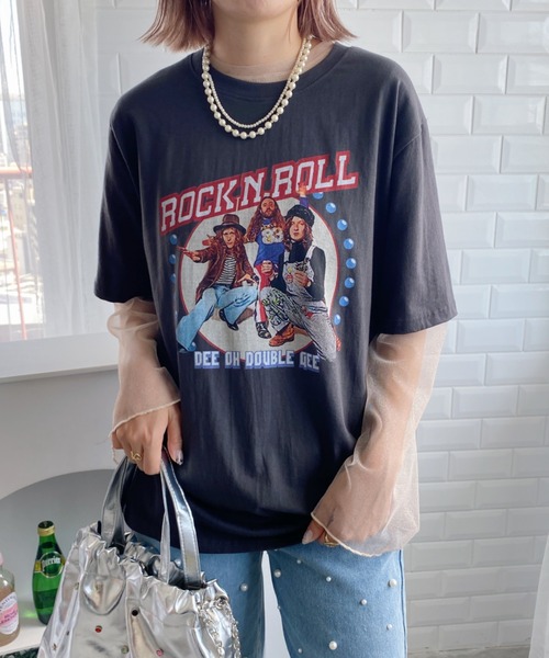 MYMOOD.(マイムード)の「ラメチュールショートトップス(Tシャツ/カットソー・レディース・ライトベージュ/ブラック/ピンク・FREE)」の14枚目の写真