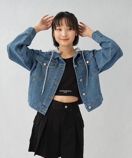 LOVETOXIC(ラブトキシック)の「フード取り外しGジャン(ブルゾン・キッズ・ブルー/グレー・S/M/L)」の17枚目の写真