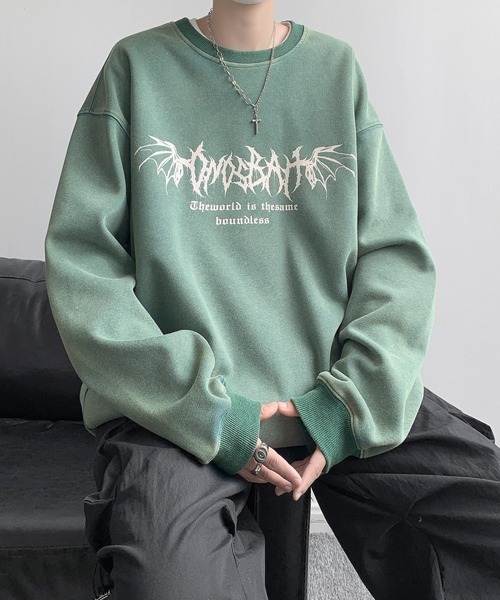 セール】【FVLMEN】flower back print sweat pullover/フラワー バック