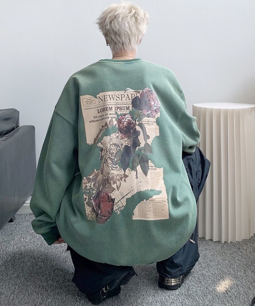 FVLMEN(フルメン)の「【FVLMEN】flower back print sweat pullover/フラワー バックプリント スウェット プルオーバー(スウェット・メンズ・ブラウン/ブルー/ブラック/グリーン・MEDIUM/LARGE/X-LARGE)」の13枚目の写真
