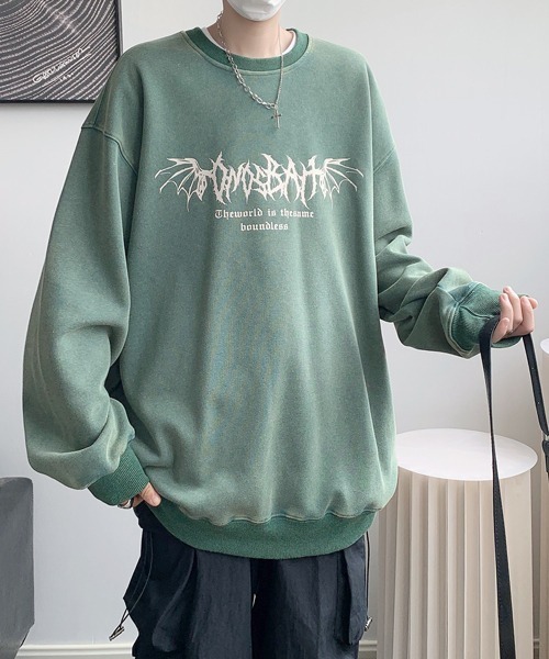 FVLMEN(フルメン)の「【FVLMEN】flower back print sweat pullover/フラワー バックプリント スウェット プルオーバー(スウェット・メンズ・ブラウン/ブルー/ブラック/グリーン・MEDIUM/LARGE/X-LARGE)」の7枚目の写真